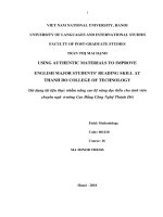 Sử dụng tài liệu thực nhằm nâng cao kỹ năng đọc hiểu cho sinh viên chuyên ngữ trường Cao đẳng Công nghệ Thành Đô