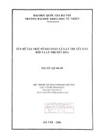 Một số bài toán của lý thuyết đàn hồi và lý thuyết dẻo