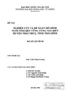 Nghiên cứu và đề xuất mô hình nuôi tôm bền vững vùng ven biển huyện Thái Thụy, tỉnh Thái Bình