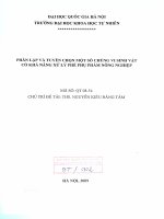 Phân lập và tuyển chọn một số chủng vi sinh vật có khả năng xử lý phế phụ phẩm nông nghiệp