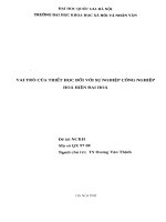 Vai trò của triết học đối với sự nghiệp công nghiệp hóa và hiện đại hoá