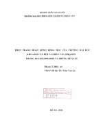 Thực trạng hoạt động khoa học của trường Đại học Khoa học Xã hội và Nhân văn, ĐHQGHN trong 10 năm (1995-2005) và những đề xuất