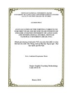 Đánh giá chương trình môn Viết của năm thứ nhất và năm thứ hai cho sinh viên tiếng Anh tại Đại học Ngoại ngữ - Đại học Quốc gia Hà Nộ