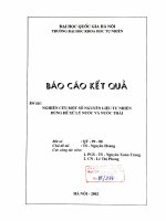 Nghiên cứu một số nguyên liệu tự nhiên dùng để xử lý nước và nước thải
