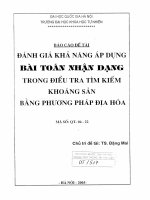 Đánh giá khả năng áp dụng bài toán nhận dạng trong điều tra tìm kiếm khoáng sản bằng phương pháp địa hoá