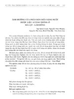 Ảnh hưởng của phân bón đến năng suất dược liệu Actiso trồng ở Đà Lạt - Lâm Đồng