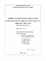 Nghiên cứu một số đặc trưng chất lượng dân số của một vài vùng dân cư ở miền Bắc Việt Nam