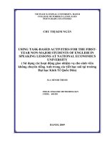 Sử dụng các hoạt động giao nhiệm vụ cho sinh viên không chuyên tiếng Anh trong các tiết học nói tại trường Đại học Kinh tế Quốc dâ