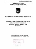 Nghiên cứu loại bỏ asen trong nước ngầm để sản xuất nước sinh hoạt bằng vật liệu cát đen biến tính