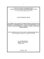 Khảo sát quan điểm của giáo viên và học sinh về các nhiệm vụ đọc hiểu hiệu quả trong sách giáo khoa Tiếng Anh 12 ở Trường THPT Đại Mỗ