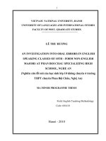 Tìm hiểu lối diễn đạt khó hiểu do phân chia đoạn phát âm không hợp lý của sinh viên tiếng Anh trình độ tiền trung cấp ở Trường Đại học Phương Đông đ