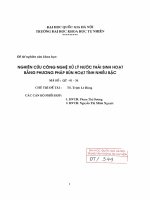 Nghiên cứu công nghệ xử lý nước thải sinh hoạt bằng phương pháp bùn hoạt tính nhiều bậc