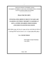Khó khăn trong việc học từ vựng của học sinh dân tộc thiểu số ở Trường PTDT nội trú Sơn La và một số giải pháp khắc phục