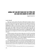 Hướng tiếp cận mới trong đào tạo tiếng Anh cho sinh viên nhiệm vụ chiến lược