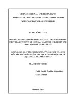 Những khó khăn trong việc học kỹ năng nghe của sinh viên năm thứ nhất trường Đại học Hàng hải Việt Nam và một số giải pháp khắc phục
