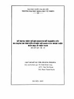 Sử dụng một số hệ IZOZYM để nghiên cứu đa dạng di truyền ở một số loài cây dược liệu bản địa ở Việt Nam