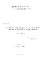 Góp phần nghiên cứu hoá học các hợp chất Phenol từ một số cây thuốc Việt Nam