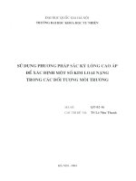 Sử dụng phương pháp sắc ký lỏng cao áp để xác định một số kim loại nặng trong các đối tượng môi trường