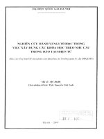 Nghiên cứu hành vi người học trong việc xây dựng các khóa học theo nhu cầu trong đảo tạo điện tử