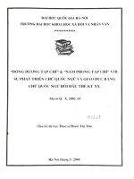 Đông Dương tạp chí  &  Nam Phong tạp chí  với sự phát triển chữ Quốc ngữ và giáo dục bằng chữ Quốc ngữ hồi đầu thế kỷ XX