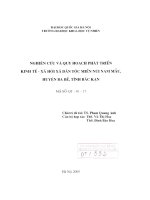 Nghiên cứu và quy hoạch phát triển kinh tế - xã hội xã dân tộc miền núi Nam Mẫu, huyện Ba Bể, tỉnh Bắc Cạn