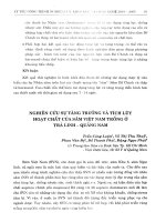 Nghiên cứu sự tăng trưởng và tích lũy hoạt chất của sâm Việt Nam trồng ở Trà Linh - Quảng Nam