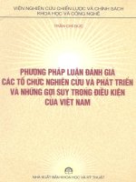Phương pháp luận đánh giá các tổ chức nguyên cứu và phát triển và những gợi suy trong điều kiện của Việt Nam