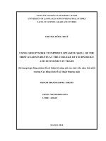 Sử dụng hoạt động nhóm để cải thiện kỹ năng nói của sinh viên năm thứ nhất trường Cao đẳng Kinh tế-Kỹ thuật Thương mại tt