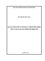 Quản lý nhà nước về vốn đầu tư trong phát triển kết cấu hạ tầng giao thông đô thị hà nội