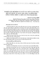 Nghiên cứu mô hình sản xuất tại chỗ và cung ứng một số thuốc từ dược liệu phục vụ đồng bào sống ở nông thôn và miền núi tỉnh Thanh Hóa