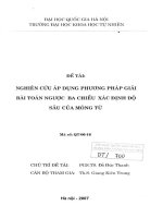 Nghiên cứu áp dụng phương pháp giải bài toán ngược ba chiều xác định độ sâu của móng từ