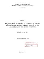 Xác định hoạt độ phóng xạ Alpha Bêta trong mẫu nước môi trường