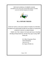 Study on using language games in warm up activities to motivate 10th grade students to listen in listening lessons in duong xa high school sử dụng trò chơi ngôn ngữ trong các hoạt động khởi động