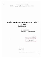 Phát triển du lịch sinh thái ở Hà Nội