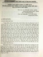 Nâng cao chất lượng và hiệu quả trong giảng dạy tiếng Anh cho học sinh tiểu học qua sử dụng trò chới