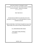 Nghiên cứu hành động về việc kết hợp kỹ năng phát âm trong các hoạt động nói tiếng Anh của sinh viên trường Cao đẳng Du lịch Hà Nội