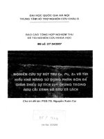 Nghiên cứu sự hút thu Cu, Pb, Zn và tìm hiểu khả năng sử dụng phân bón để giảm thiểu sự tích lũy chúng trong rau cải xanh và rau xà lách