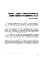 Heritage language learner's grammatical errors  The case of beginning Thai (Thai 1