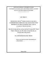 thúc đẩy kỹ năng đọc hiểu cho học sinh lớp 10 trường THPT Thạch Thành 3 thông qua việc điều chỉnh các hoạt động đọc của sách giáo khoa Tiếng Anh 10