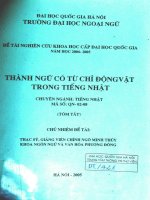 Thành ngữ có từ chỉ động vật trong tiếng Nhật