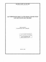 Lập trình ràng buộc và ứng dụng vào bài toán lập lịch giảng dạy đại học