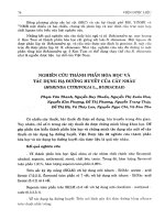 Nghiên cứu thành phần hóa học và tác dụng hạ đường huyết của cây Nhàu (Morinda Citrifolia L., Rubiaceae