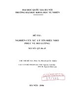 Nghiên cứu xử lý tín hiệu nhỏ phục vụ đo lường