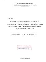 Nghiên cứu biến đổi sử dụng đất và ảnh hưởng của nó đến rác thải nông thôn huyện Duy Tiên - Hà Nam trên cơ sở ứng dụng viễn thám và GIS