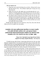 Nghiên cứu đặc điểm sinh trưởng và phát triển của một số mẫu giống cây lão quan thảo (Geranium Nepalense Kudo) trồng tại Trung tâm Nghiên cứu cây thuốc Hà Nội, vụ 2002-2003