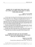 Nghiên cứu các biện pháp tăng năng suất hạt giống, tạo giống từ hom thân và trồng vườn giống Ba kích