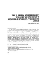 What do Chinese learners know about  Inner aspect and unaccusativity in Vietnamese  An experimental psycholinguistic approach