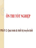 ÔN THI tốt NGHIỆP PHẦN 2 QUÁ TRÌNH và THIẾT bị TRUYỀN KHỐI