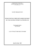 Luận văn thạc sĩ Lâm nghiệp Đánh giá kết quả trồng rừng phòng hộ thuộc Dự án 661 giai đoạn 1999-2007 tại tỉnh Đăk Lăk