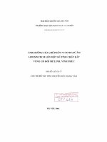 Ảnh hưởng của chế phẩm vi sinh giữ ẩm Lipomycin M lên một số tính chất đất vùng gò đồi Mê Linh, Vĩnh Phúc